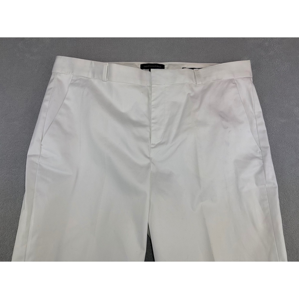 Banana Republic‎ Avery White Stretch Cotton Slim Ankle Pants Womens 14 Tailored